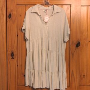 NWT Umgee Linen Kacki Dress- Size Medium